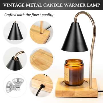 YIQAN Square Candle Warmer Lamp - Eco-Friendly & Stylish