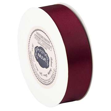 VATIN Double Face Wine Satin Ribbon for Gift Wrapping and Crafts