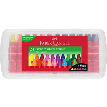 Faber-Castell Jumbo 24 Wax Crayons Neon Skin Colours