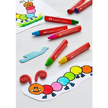 Faber-Castell Jumbo 24 Wax Crayons Neon Skin Colours