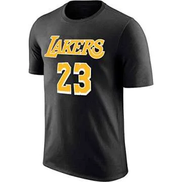Outerstuff NBA Youth Performance Game Time Team Color Player Name and Number Jersey T-Shirt (Medium 10/12, Lebron James Los Angeles Lakers Black)