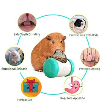 Interactive Treat Ball for Rabbits, Roll and Push, Use with Diced Carrot, Dried Herbs or Dried Fruit, Snack Toy Ball for Rabbits, Guinea Pigs, Chinchillas, Hamsters, Gerbils, Rat Ect