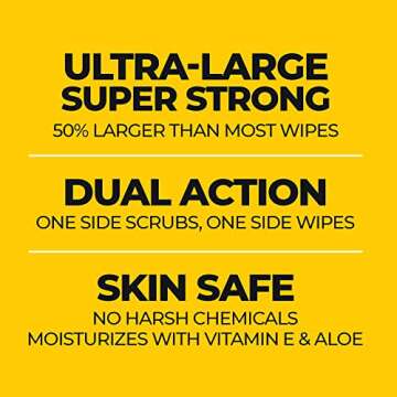 Grime Boss Heavy Duty Hand Cleaning Wipes, White 60 Count (Pack of 1)