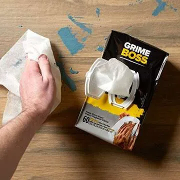 Grime Boss Heavy Duty Hand Cleaning Wipes, White 60 Count (Pack of 1)