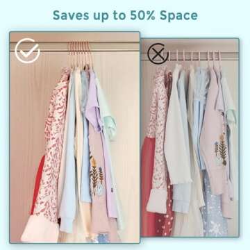 Tonswachic Baby Velvet Hangers 50 Pack - 11" Inch Premium Non Slip Kids Felt Hangers for Clothes - Ultra Thin Baby Felt Hangers for Toddler Kids' Closet with 10 Hanger Clips - Beige