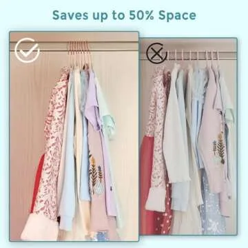 Tonswachic Baby Velvet Hangers 50 Pack - 11" Inch Premium Non Slip Kids Felt Hangers for Clothes - Ultra Thin Baby Felt Hangers for Toddler Kids' Closet with 10 Hanger Clips - Beige