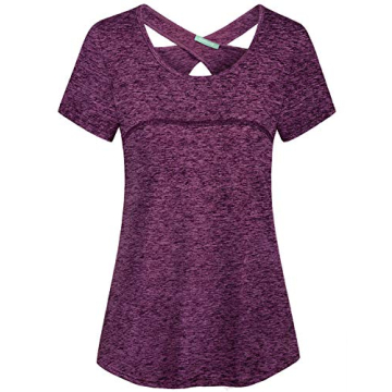 Kimmery T-Shirts for Teen Girls - Stylish Moisture-Wicking Summer Top in Heathered Purple Red
