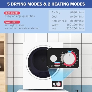Portable Clothes Dryer with 4 Drying Modes