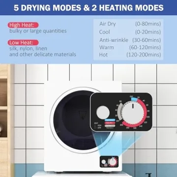Portable Clothes Dryer with 4 Drying Modes