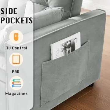 howcool 3 in 1 Convertible Sleeper Sofa Bed Grey