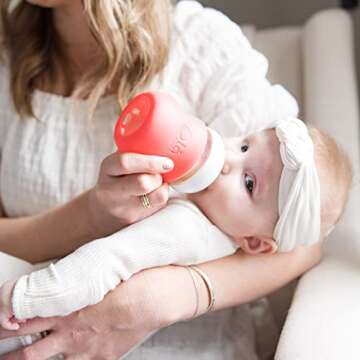 Olababy Silicone Sleeve for Avent Natural Glass Baby Bottles (4 oz, Translucent)