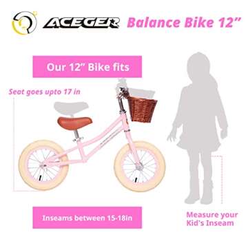 ACEGER 12" Kids Balance Bike - Safe & Fun for Ages 2.5-5