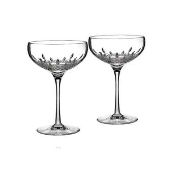 Waterford Lismore Essence Saucer Champagne Glasses, Pair