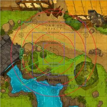 Futhark DND Spell Template Large to 30' Cube & 30' Cone, D&D AOE Spell Template - Measure Area of Effect Spell Template DND Accessories, D&D Accessories, Great DM Gift!
