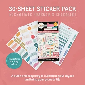 Happy Planner Sticker Pad - 990 Multi-Color Stickers for Fun Planning