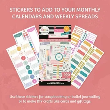 Happy Planner Sticker Pad - 990 Multi-Color Stickers for Fun Planning