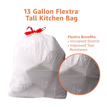 Amazon Basics Flextra Tall Kitchen Trash Bags 13 Gallon
