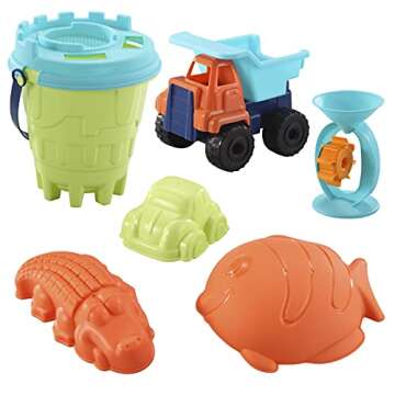 JOYIN 28 Pcs Beach Sand Toys Set with Mesh Bag for Pool Party Sand Toys for Toddlers Kids Outdoor Play