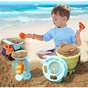 JOYIN 28 Pcs Beach Sand Toys Set with Mesh Bag for Pool Party Sand Toys for Toddlers Kids Outdoor Play