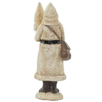 RAZ Imports Glittered Resin Santa Figure (White)