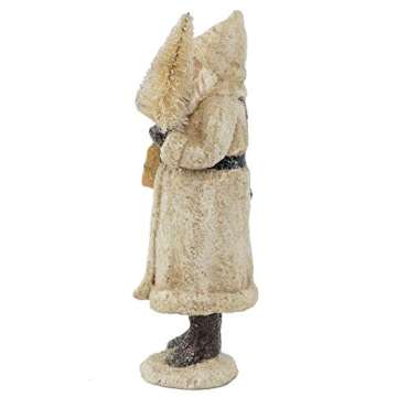 RAZ Imports Glittered Resin Santa Figure (White)