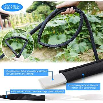 Secbulk Flat Soaker Hose 100 ft Eco-Friendly Garden Irrigation