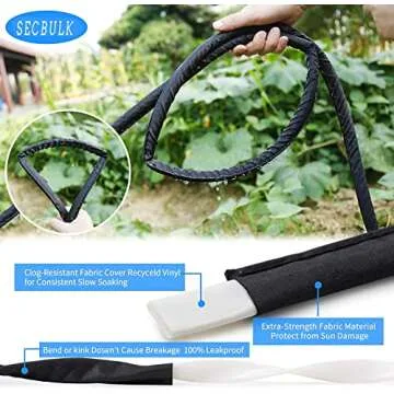 Secbulk Flat Soaker Hose 100 ft Eco-Friendly Garden Irrigation