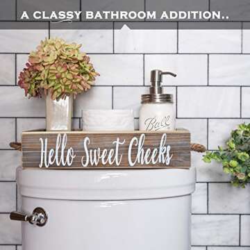 Hello Sweet Cheeks Bathroom Decor Box for Charming Storage