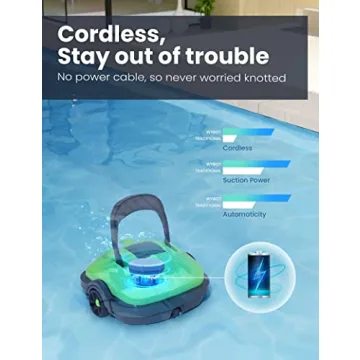 WYBOT Cordless Robotic Pool Vacuum Powerful Suction Cleaner