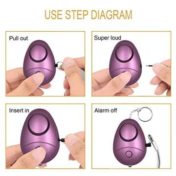 KOSIN Safe Sound Personal Alarm, 6 Pack 140DB Personal Security Alarm Keychain with LED Lights, Emergency Safety Alarm for Women, Men, Children, Elderly