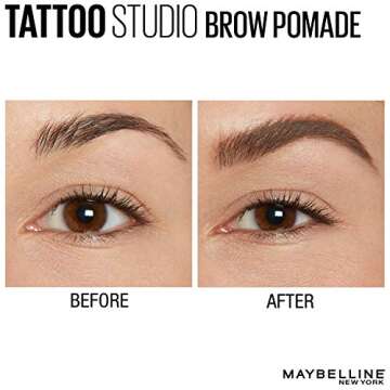 Maybelline TattooStudio Brow Pomade Long Lasting, Buildable, Eyebrow Makeup, Soft Brown, 1 Count