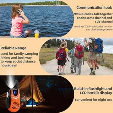 Retevis RT602 Walkie Talkies for Kids Rechargeable,KidsToy with Batteries Charger Station,Toy Walkie Talkie Kids Gifts for Boys Girls(1 Pair Orange)