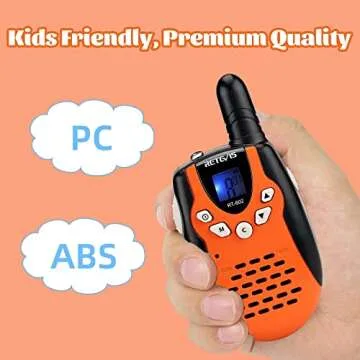 Retevis RT602 Walkie Talkies for Kids Rechargeable,KidsToy with Batteries Charger Station,Toy Walkie Talkie Kids Gifts for Boys Girls(1 Pair Orange)