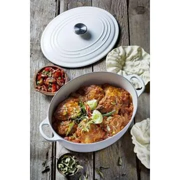 Le Creuset Enameled Cast Iron Signature Oval Dutch Oven, 6.75 qt., White