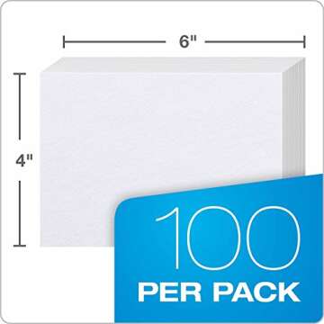 Oxford Blank Index Cards, 4 x 6 Inches, White, 10 Packs of 100 (40)