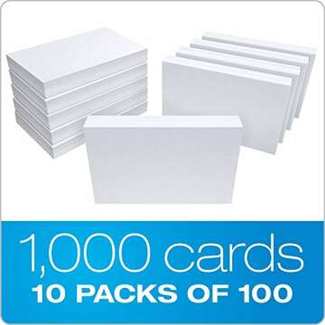 Oxford Blank Index Cards, 4 x 6 Inches, White, 10 Packs of 100 (40)