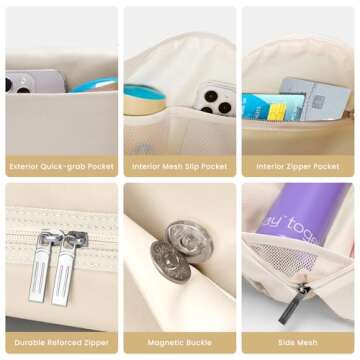 Mini Gym Bag for Women Small Gym Tote Bag Waterproof Sports Duffel Bags Dance Yoga Workout Bag 2025 (Cream)