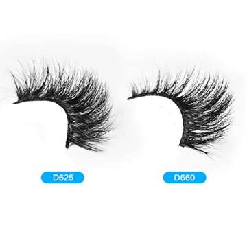 3D & 4D Mink Fur False Eyelashes Pack of 2 Pairs,100% Natural Soft Curl Genuine Siberian Mink Hair Hand-made Luxury Fashion Fake Lashes in Premium Box Package with Mirror & Tweezer