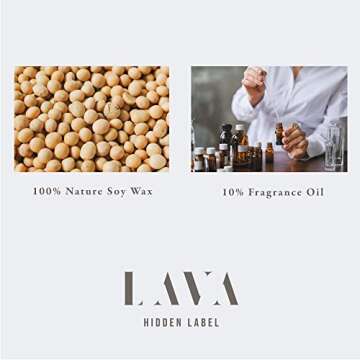 Hidden Label Scented Soy Candles, Large Candle 3 Wicks 14.8oz Mango Guava Ceramic Jar Lava Collection, Gorgeous Gifts for Birthday Thanksgiving Christmas