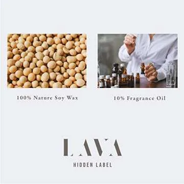 Hidden Label Scented Soy Candles, Large Candle 3 Wicks 14.8oz Mango Guava Ceramic Jar Lava Collection, Gorgeous Gifts for Birthday Thanksgiving Christmas