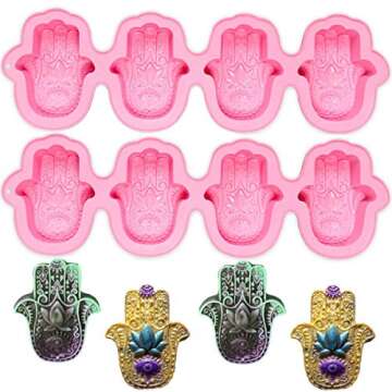 Hamsa Hand Silicone Molds for Crafting and Baking