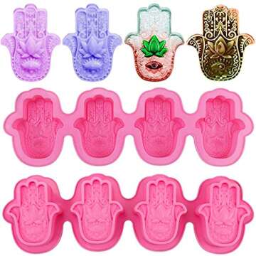 Hamsa Hand Silicone Molds for Crafting and Baking