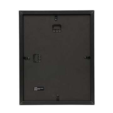 FrameWorks 8” x 10” Black Wooden Shadow Box Frame – Display Case with Soft Felt Back, Memory Box with Tempered Glass, Display Box with Elegant White Ball Push Pins, Wooden Flower Box