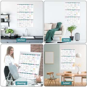 Large Dry Erase Calendar for Wall - Undated 3 Month Wall Calendar, 28" x 40"(Vertical), Wall Calenda...