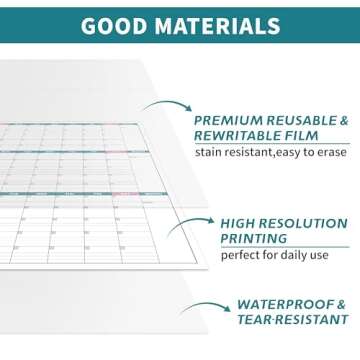 Large Dry Erase Calendar for Wall - Undated 3 Month Wall Calendar, 28" x 40"(Vertical), Wall Calendar Dry Erase for Home, Office, Classroom