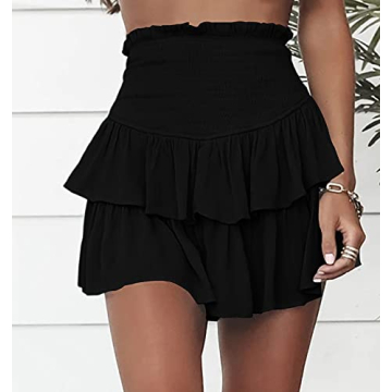 Meikulo Women Smocked Ruffle Mini Skirt for Summer Fun