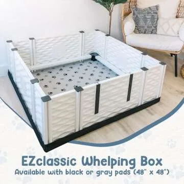 EZwhelp Large Padded Whelping Box for Safe Puppy Care
