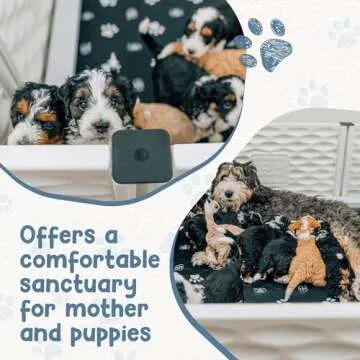 EZwhelp Large Padded Whelping Box for Safe Puppy Care