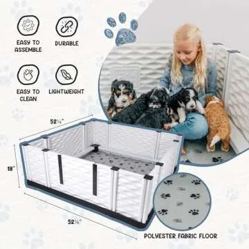 EZwhelp Large Padded Whelping Box for Safe Puppy Care