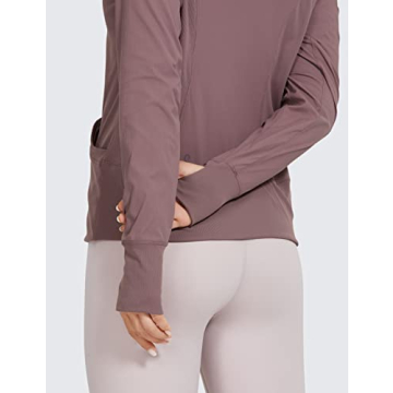 CRZ YOGA Women's Lightweight Athletic Jacket in Mauve